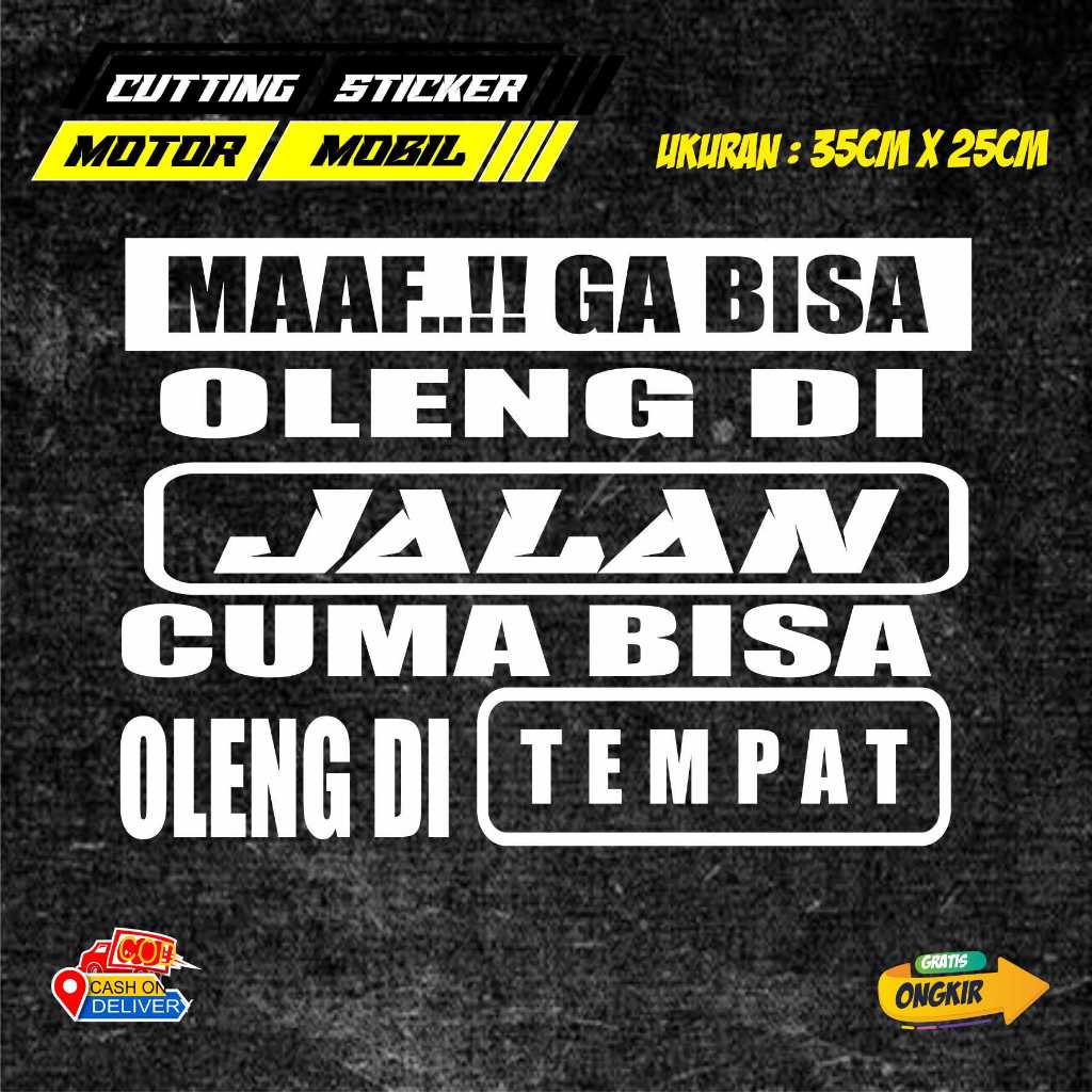STIKER KATA KATA UNTUK MOBIL TRUCK/L300/PICKUP STIKER KATA KATA KEREN