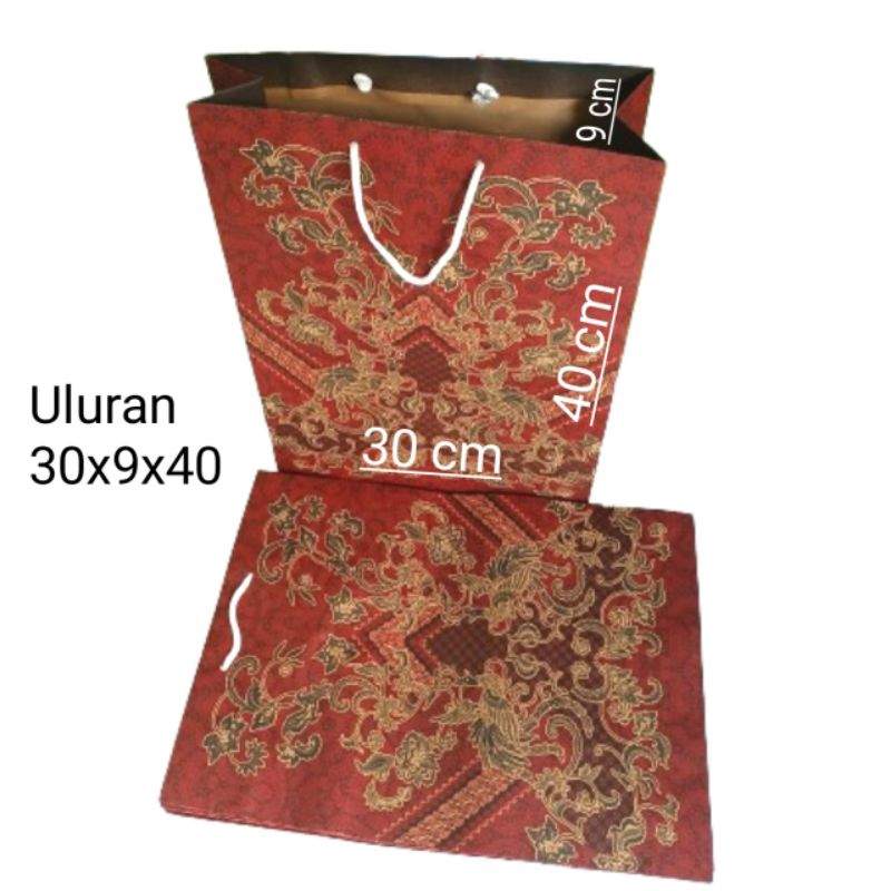 

Paperbag batik ukuran xl 30x40x9 cm (1 lusin) paperbag bstik