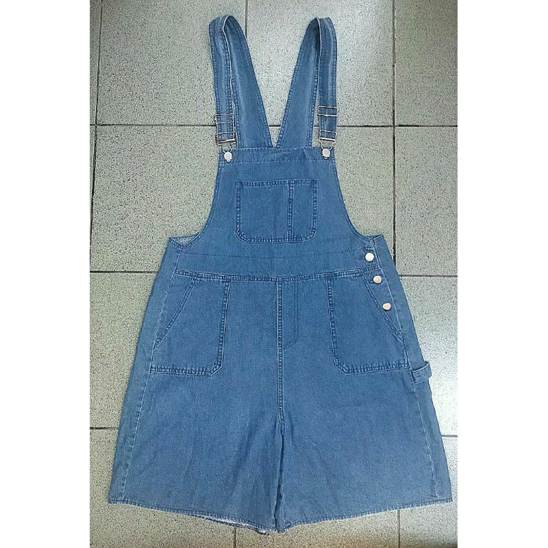 jumpsuit / overall jeans carpenter pendek medium blue