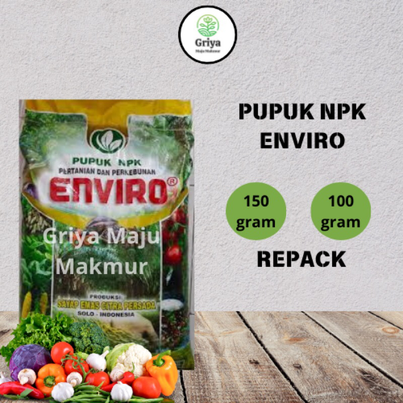 Pupuk NPK Enviro |Repack 100 gr & 150 gr pertumbahan tanaman