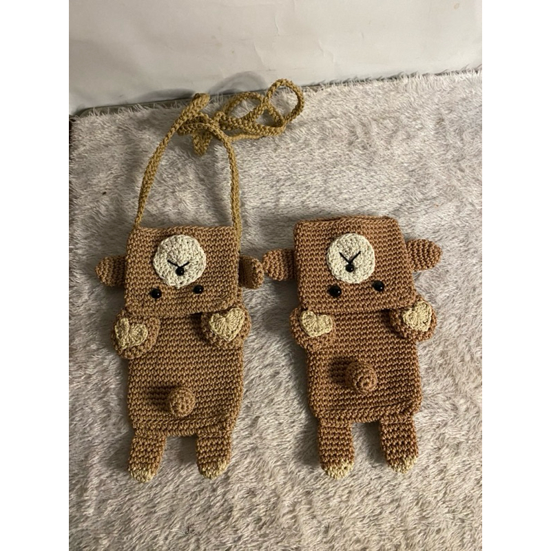 tas rajut  hp karakter bear