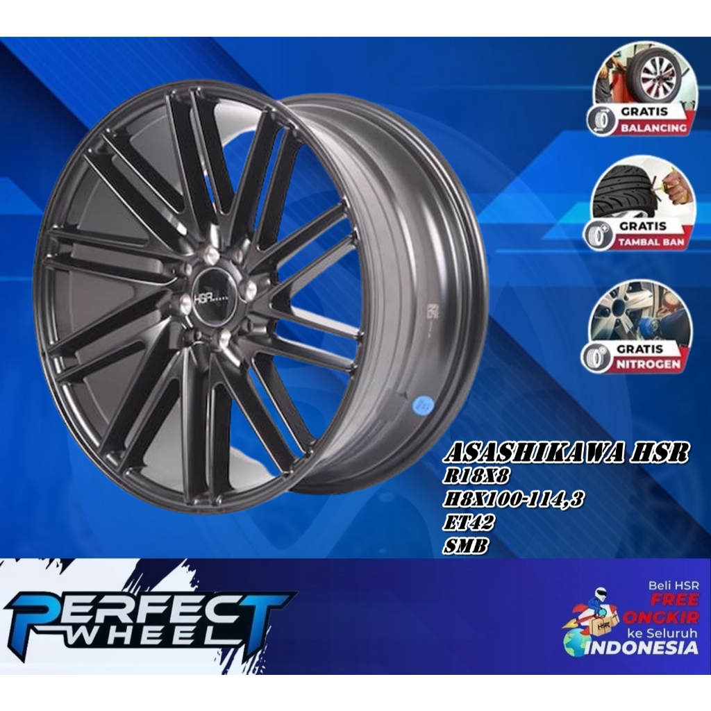 Velg Hsr Asashikawa Ring 18  Lebar 8 Offset 42 Velg mobil R28 Raize Rocky Livina Jazz