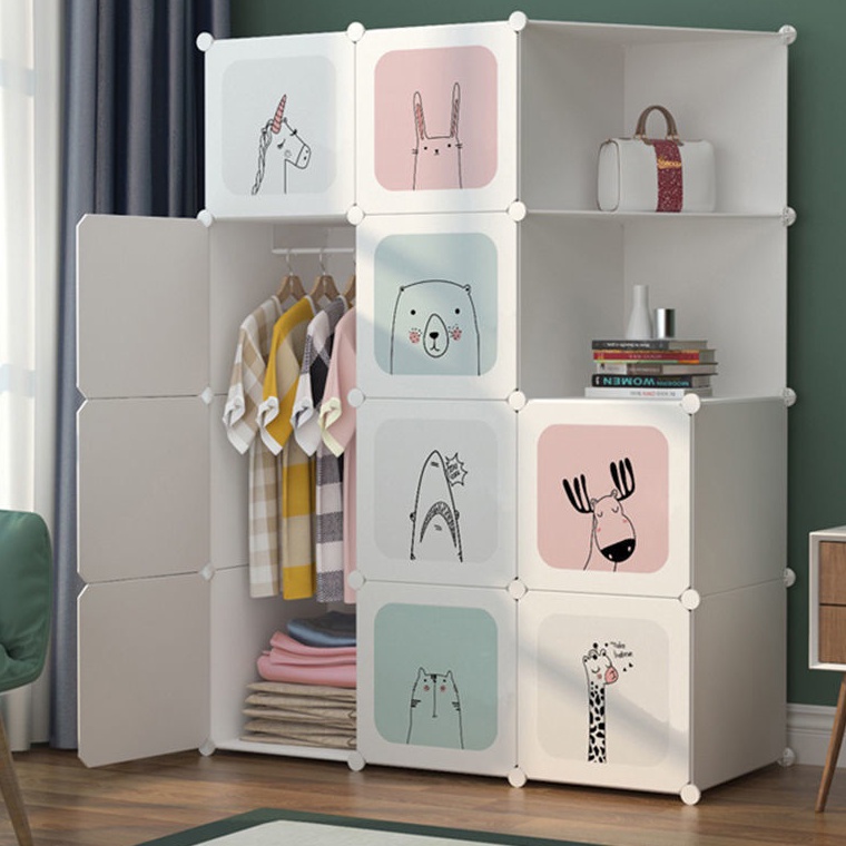 Lagi Tren Lemari Plastik 1 Pintu 2 Rak  1 Gantungan Lemari Plastik Lemari Serbaguna Lemari Portable