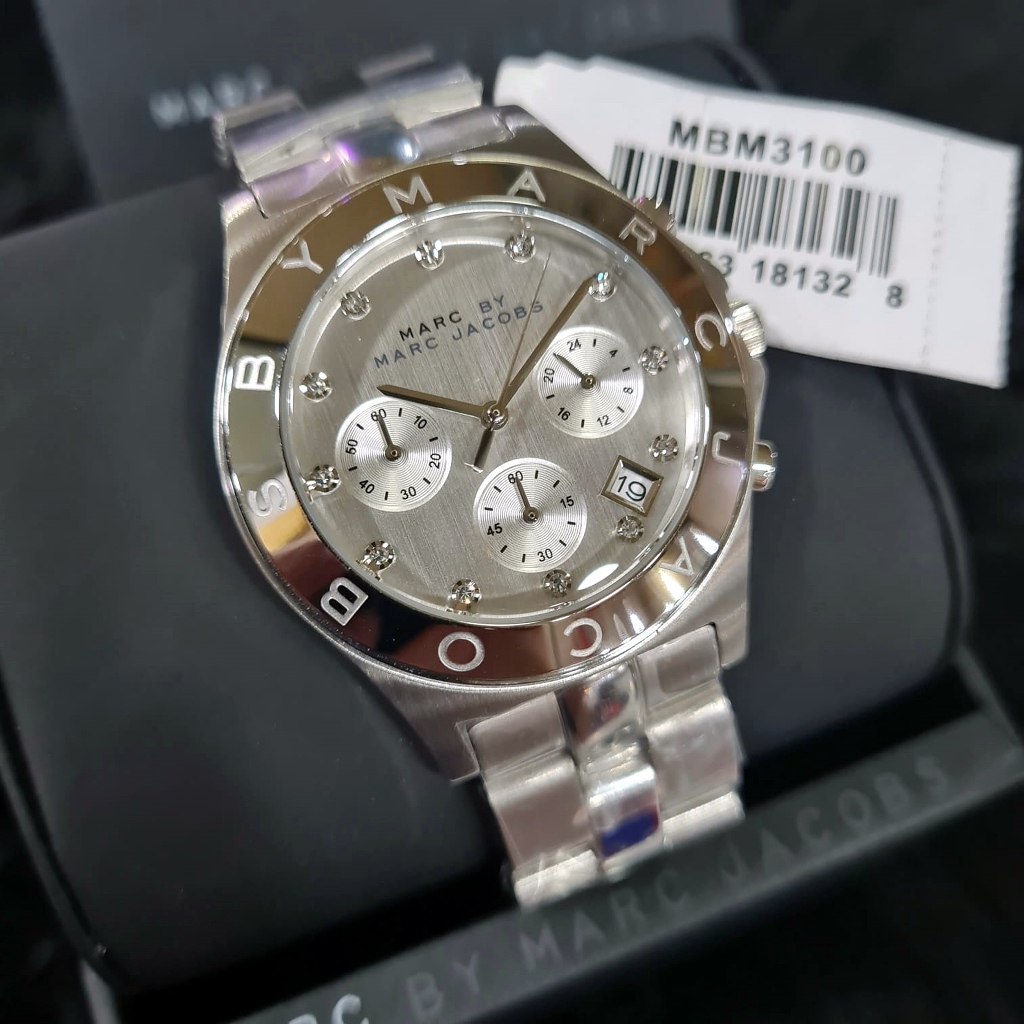Jam Tangan Wanita MJ Blade MBM3100 Chronograph White Dial Silver Steel