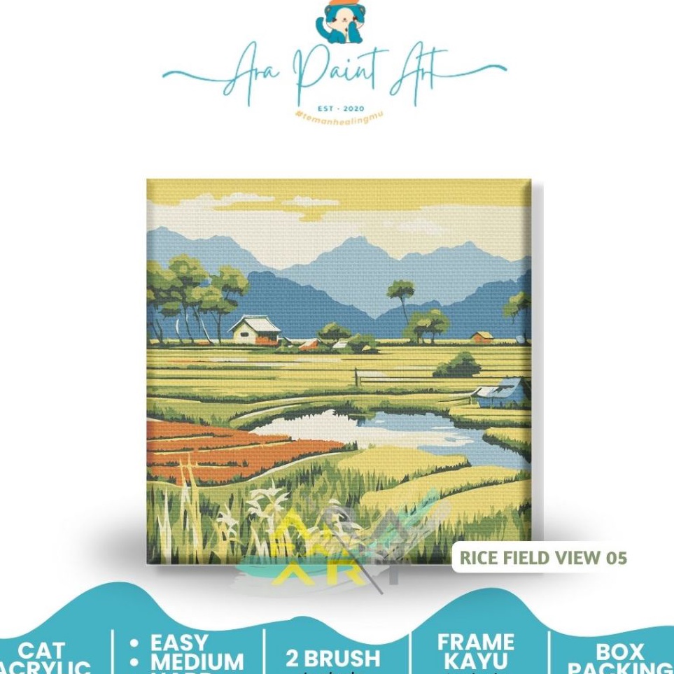 

RICE FIELD VIEW SERIES Paint by numbers kit I Painting I Painting by number I Kado Wisuda I Kado unik I Kanvas Lukis lukisan sawah b GR6