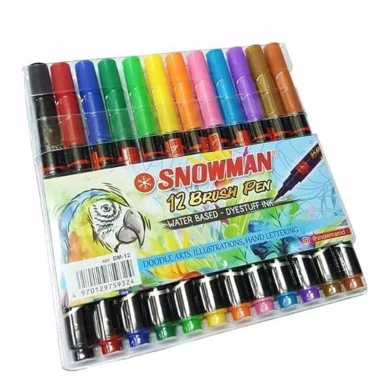 

SNOWMAN BRUSH PEN 12 WARNA SET k P8E7