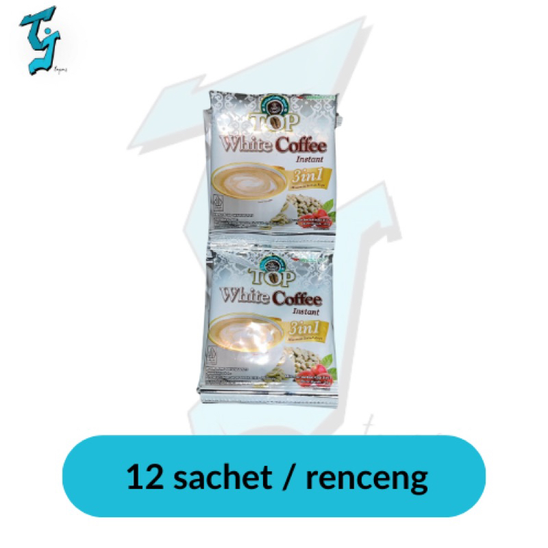 

TOP White Coffee Kopi Instant 3in1 @21g, 1 Renceng 12sachet.