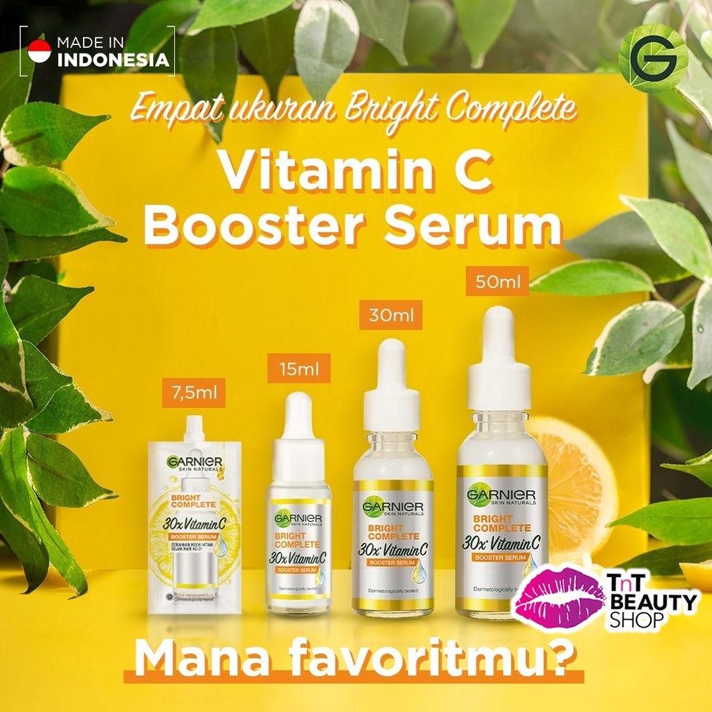BISA COD Garnier Bright Complete Vitamin C 3x Booster Serum Single 1535 ml  Kulit Cerah Light Comple