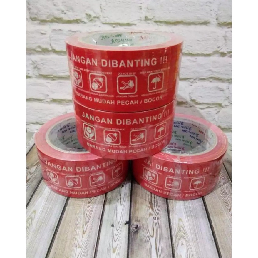 

6 ROLL 1 SLOOP LAKBAN GOAL TAPE 2 INCH X 1 YARD FRAGILE MERAH JANGAN DIBANTING i L8W3