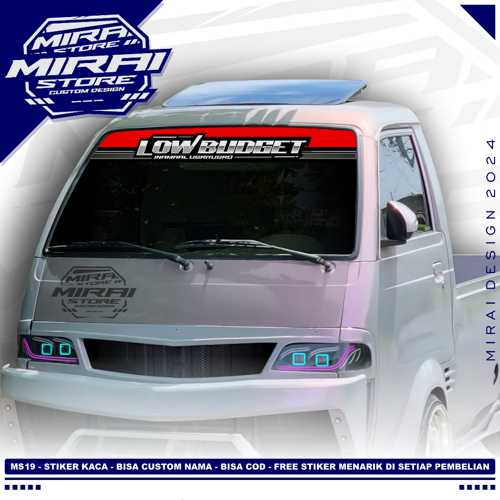 Stiker Custom Kaca Depan Mobil LOW BUDGET Bisa Tulis Nama Sendiri