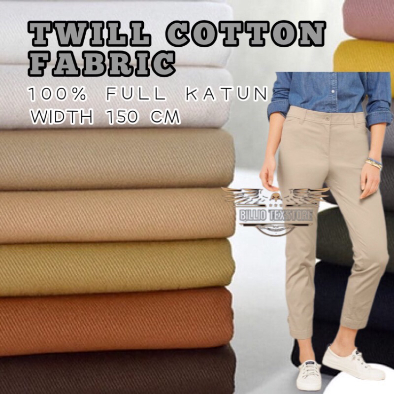 Kain Twill chinos | Bahan Kain Twill [ 100% Full Katun ]