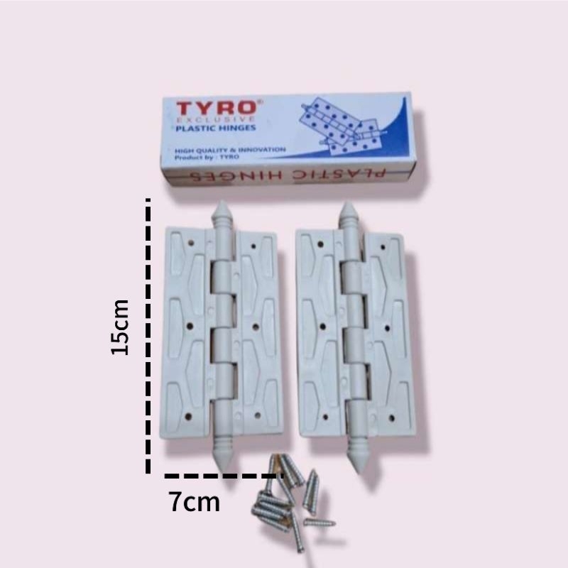 Engsel pintu plastik / Engsel pintu kamar mandi / Engsel pvc 1 set + skrup