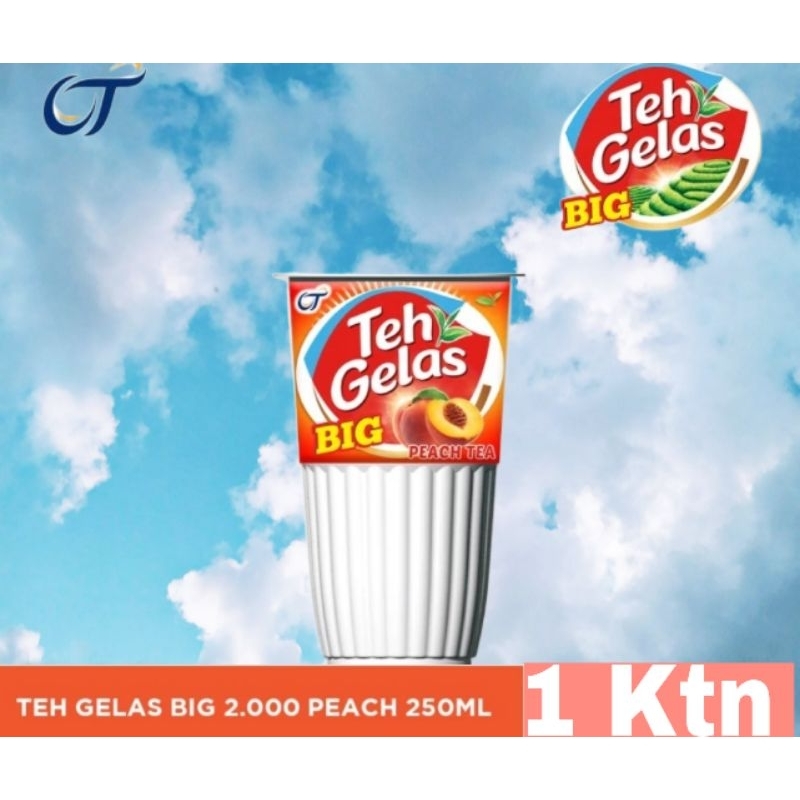 

RN_FROZEN - TEH GELAS BIG 2000 Peach Tea 250ML - [1 Ktn Isi 24 Cup]