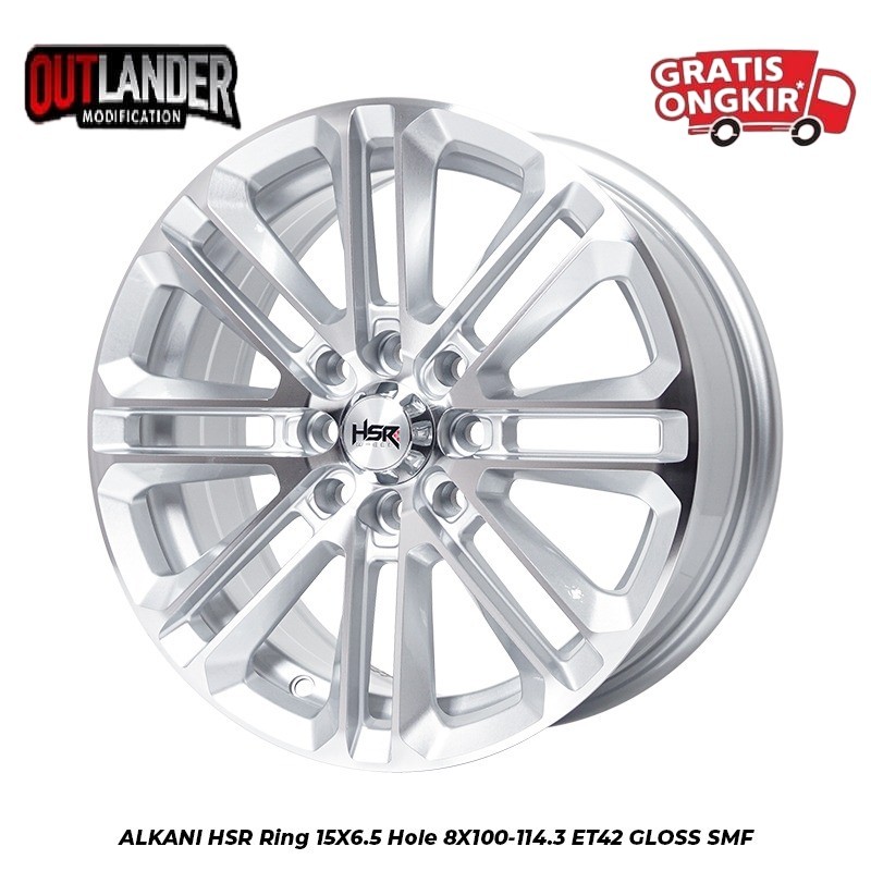 Velg Mobil Calya Xenia Mobilio Agya Freed Ring 15 Hsr Wheel Alkani Silver Polis