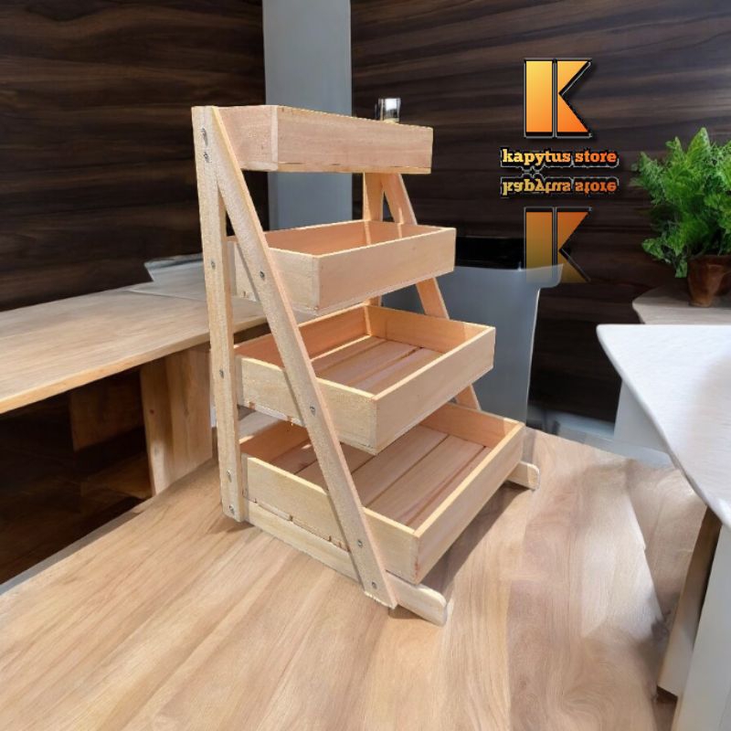 RAK BAWANG SUSUN 4/ RAK SERBAGUNA KAYU JATI/ RAK DAPUR