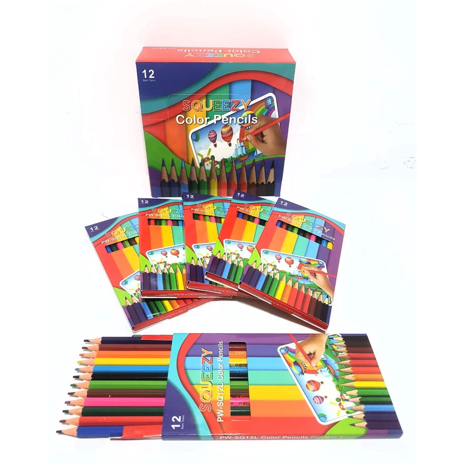 

KODE J9U7 Harga Grosir per kotak isi 12 Packs Pensil Warna Color Pencil 12 warna