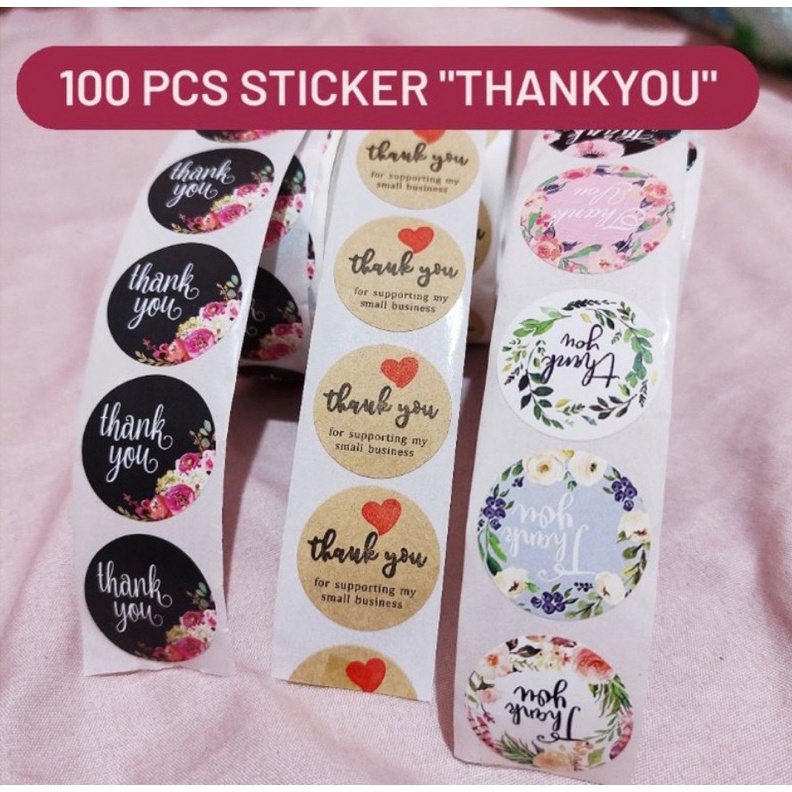 

STOK SEDIKIT Stiker terima kasih thank you 5pc