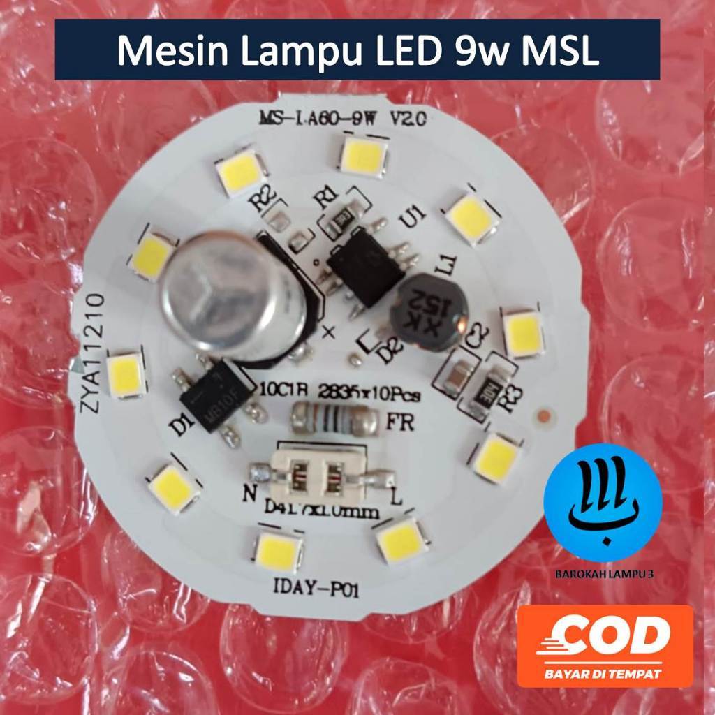 [NEW] PCB Lampu LED AC / 9 Watt / Mesin Lampu LED AC / 9w Nyala Putih Terang / PCB Lampu LED / MSL /