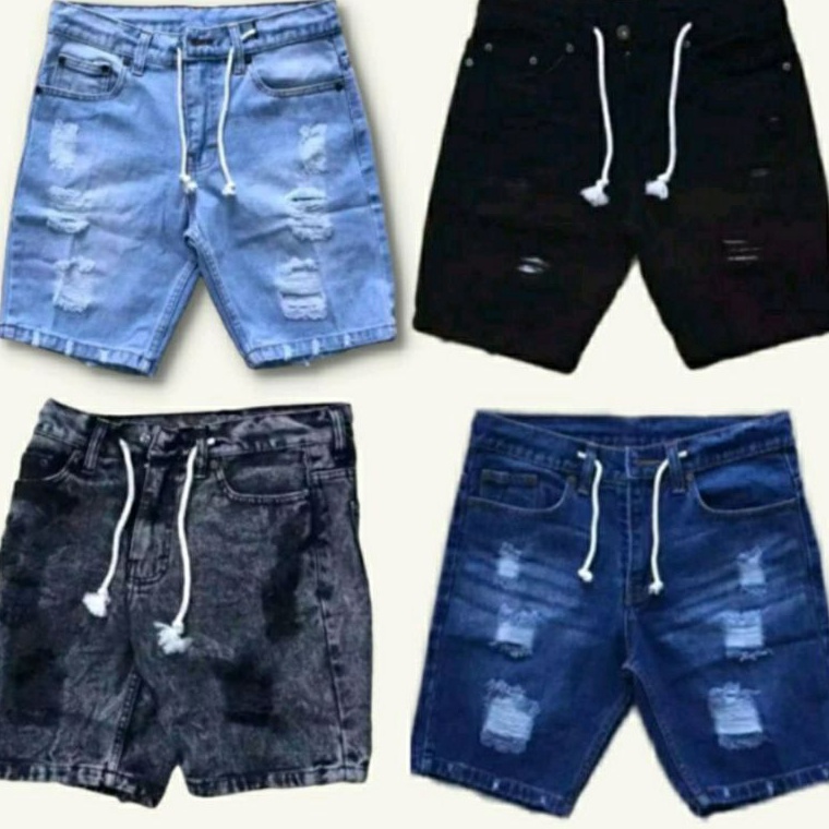 KODE R82J Celana Jeans Pendek Sobek Pria Wisker Jeans Pendek Ripped Robek Pria Premium Distro NEW
