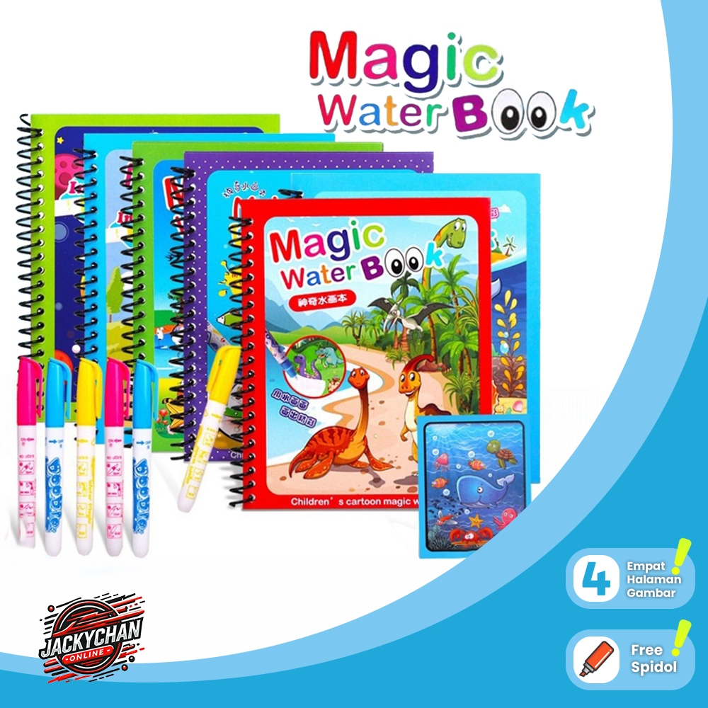 

JC Magic Water Book Buku Gambar Anak Mewarnai Ajaib Pen Water Drawing