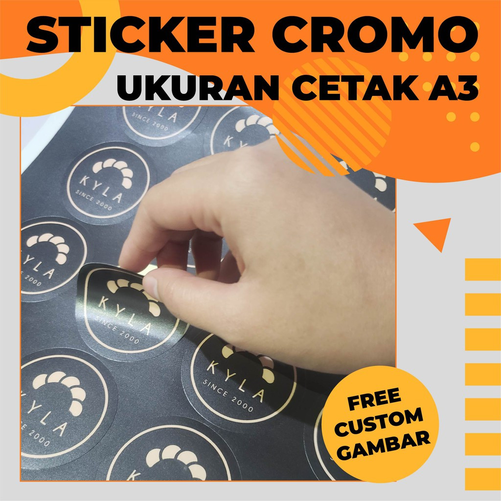

Cetak Stiker Chromo Cut A3 Murah / Cetak Stiker Label Kemasan Murah