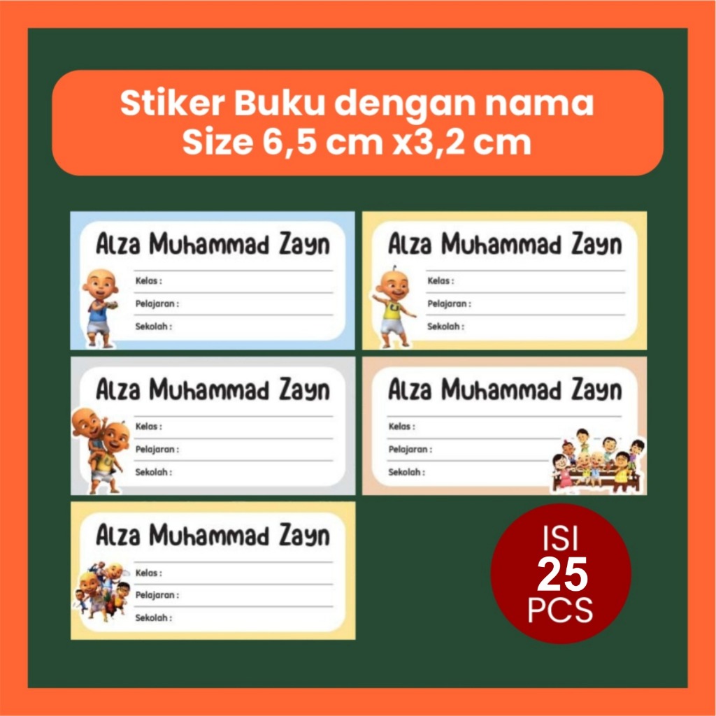

Stiker Label Nama Custom Ukuran Kecil / Stiker Buku atau Pensil isi banyak Murah berkualitas