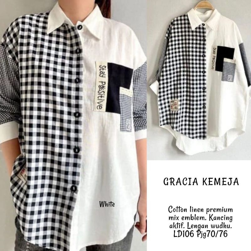 GRACIA kemeja / kemeja kotak / blouse kemeja / kemeja kerja