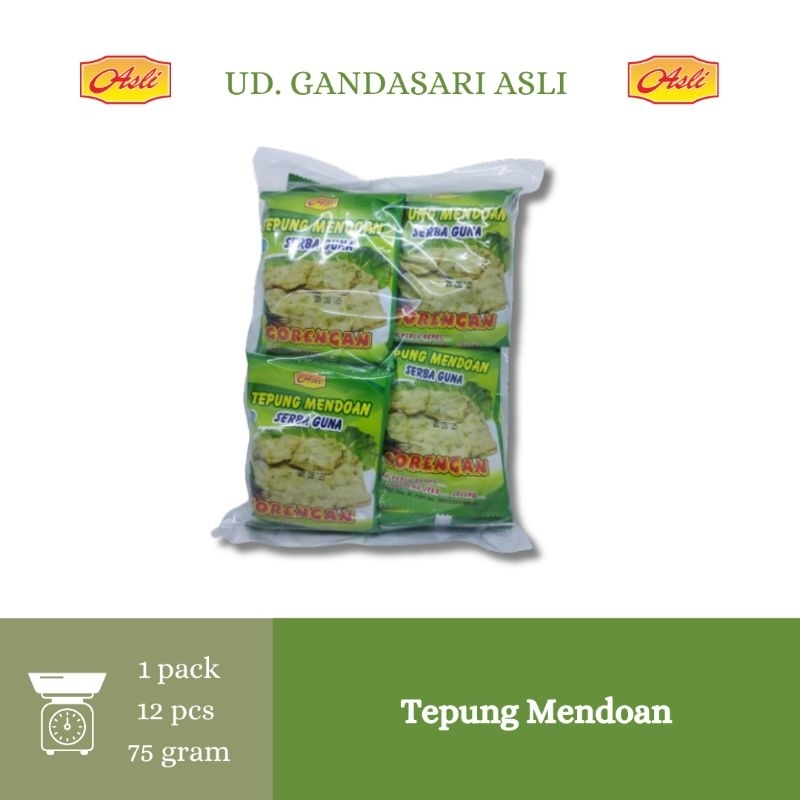 

Gandasari Asli Tepung Mendoan 1pack x 12pcs (75gram/pcs) Oleh-Oleh Khas Purwokerto Banyumas