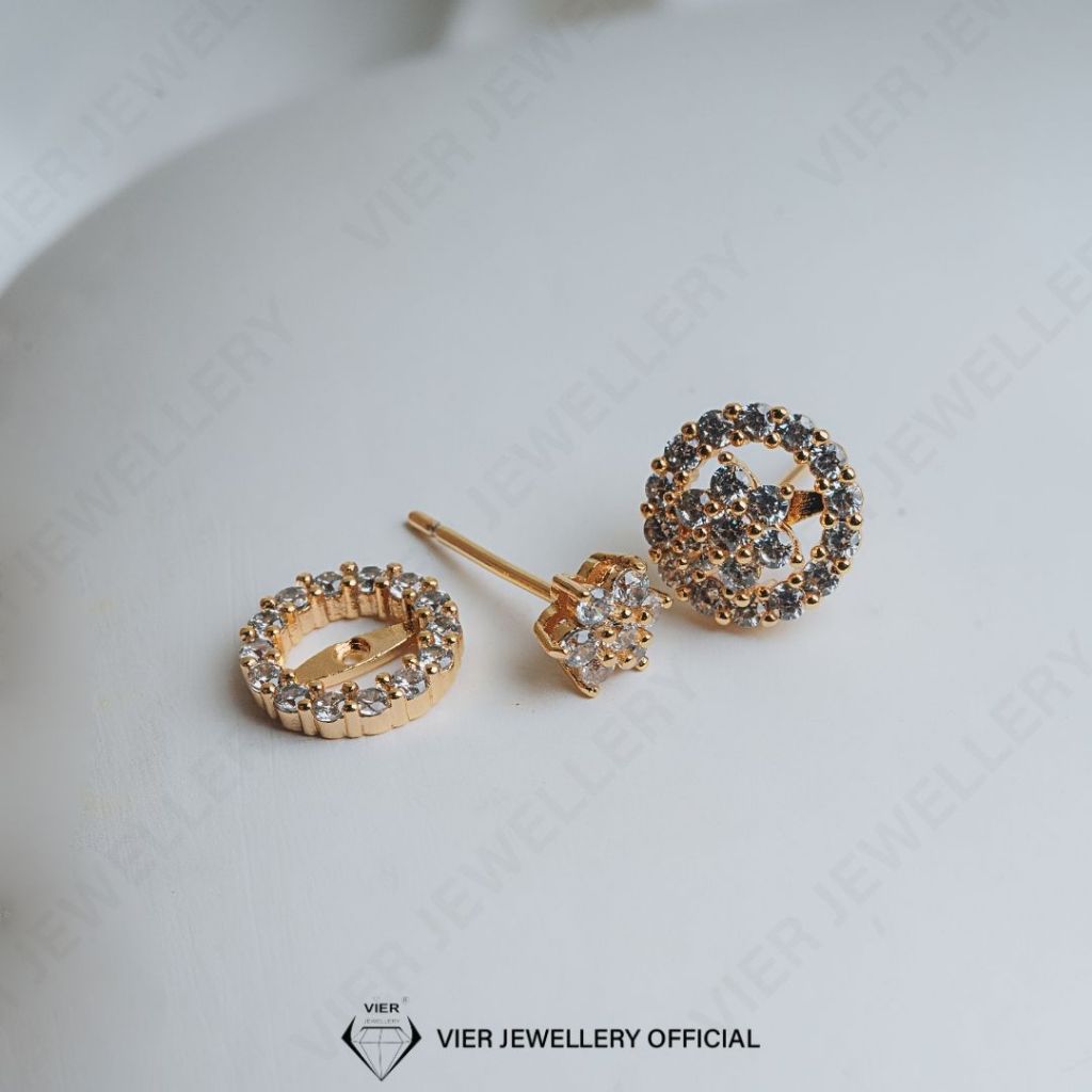 Vier Edition Earrings 16430 Anting Wanita Crystal Zirconia Replika Berlian by Vier Jewellery