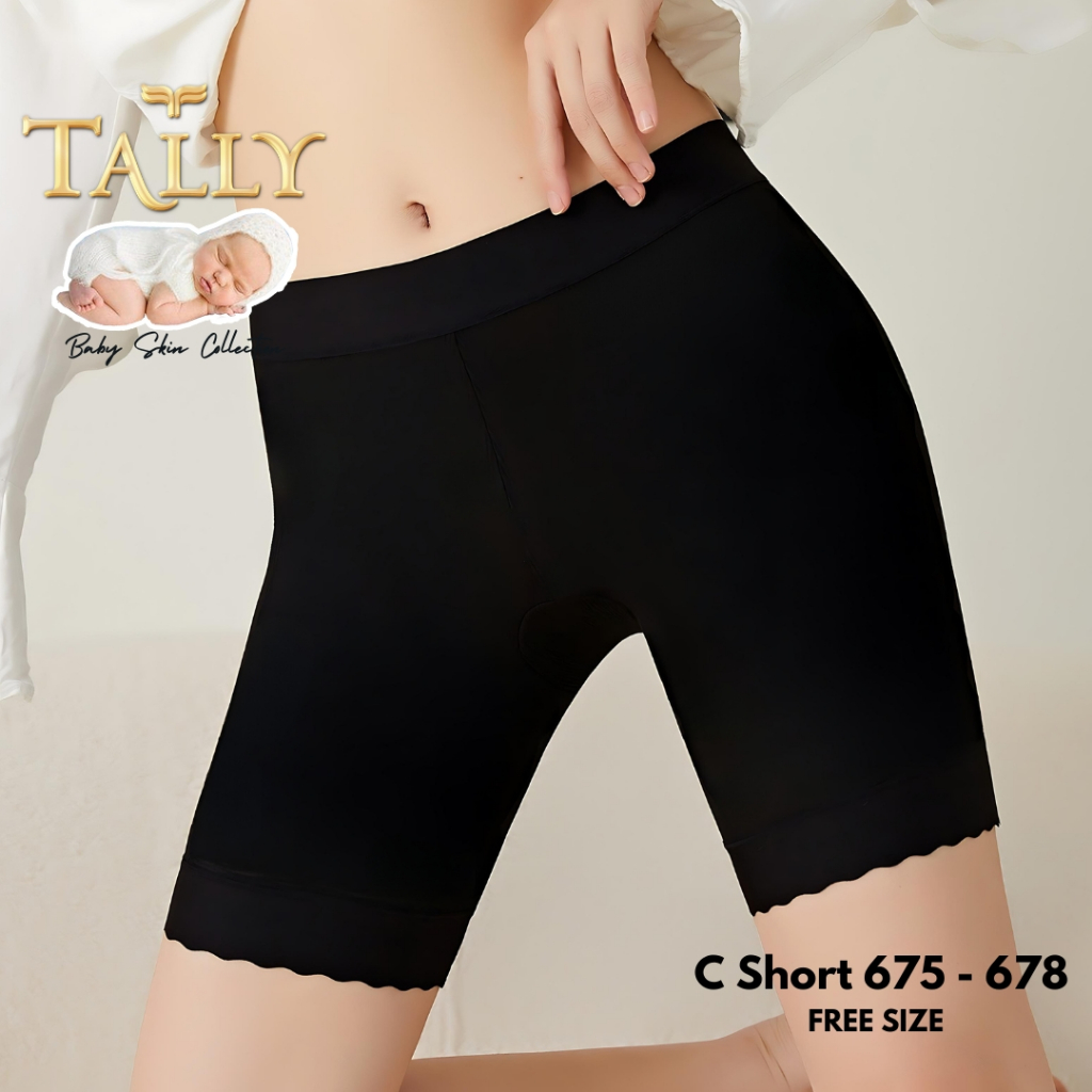 TALLY CD 675 - 678 Celana Dalam Wanita Short Pants Wanita Bahan Nilon Baby Skin fit to XL CD Wanita