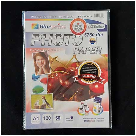 

Kertas Foto / Kertas Glossy / Glossy Photo Paper BLUEPRINT A4 120 gsm