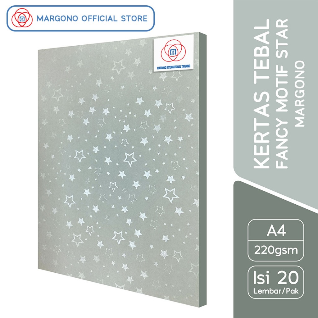 

Margono Kertas Warna A4 Star Silver 220 gsm - 20 Lembar