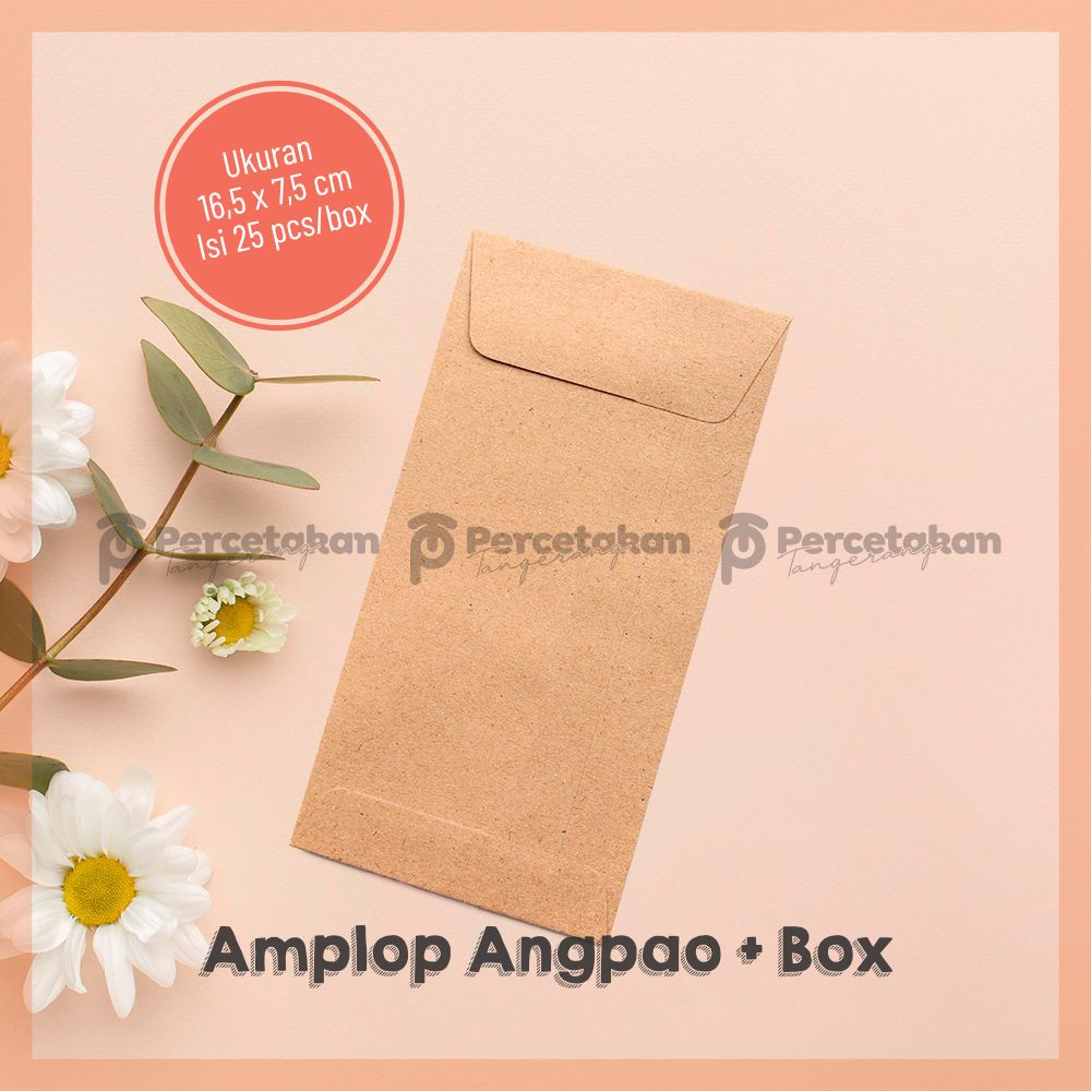 

Amplop Angpao murah polos cokelat uk 16.5x7.5 cm ( masuk uang kertas ) perpak isi 25 pcs