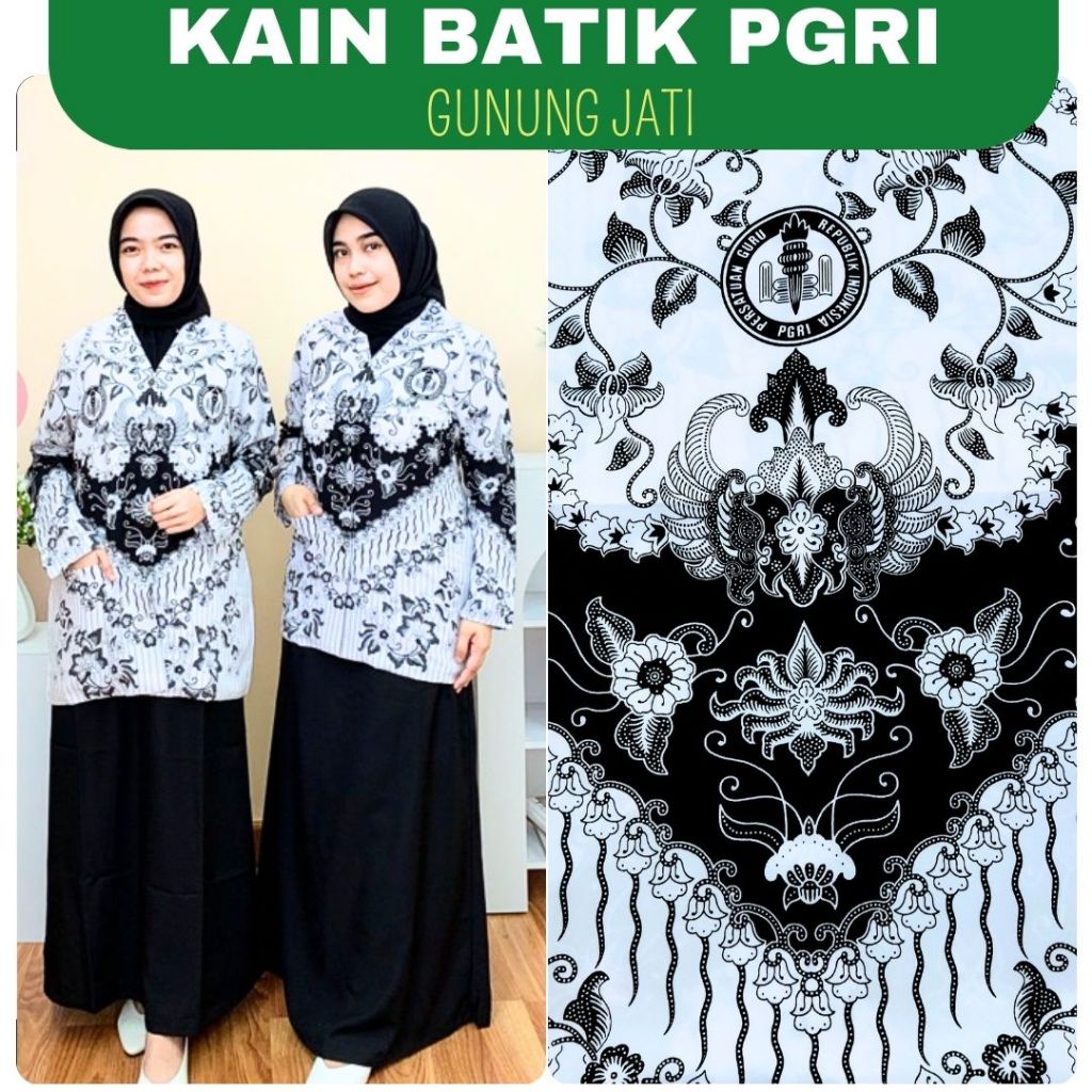 Kain Batik BSY PGRI Terbaru 2023 Gunung Jati, Batik Pola, Resmi Terdaftar BTPGRI