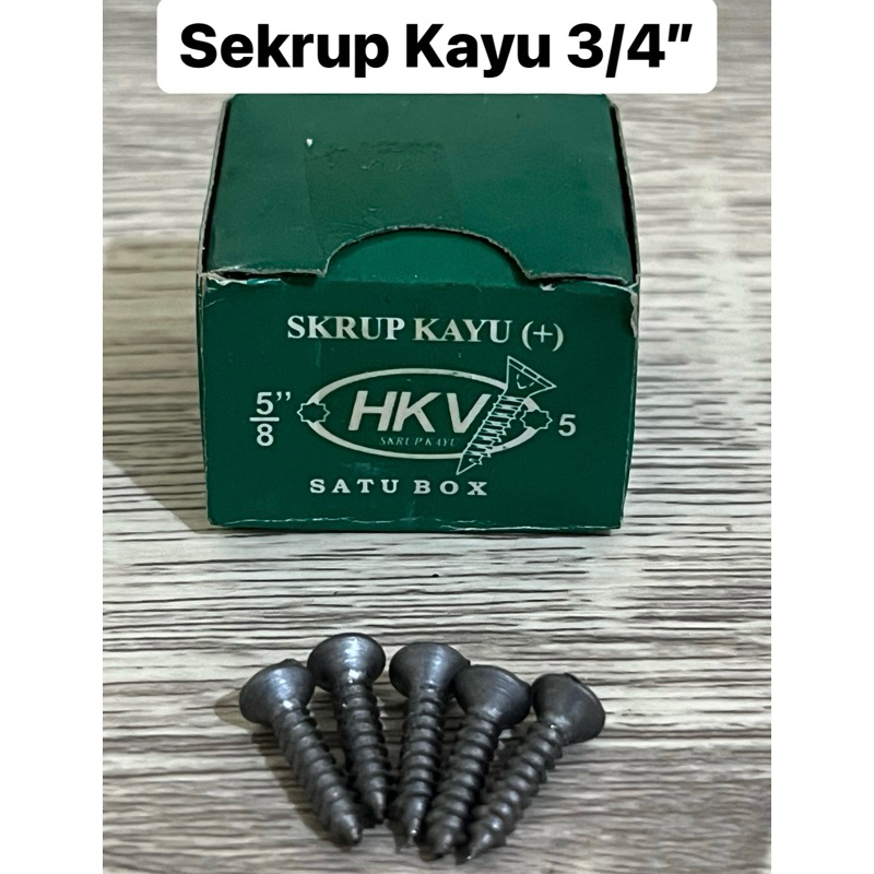 Sekrup Kayu HKV 3/4” Per Kotak | Wood Screw | Taping Sekrup | Sekrup Bagus Kuat Murah | Skrup Sekrup