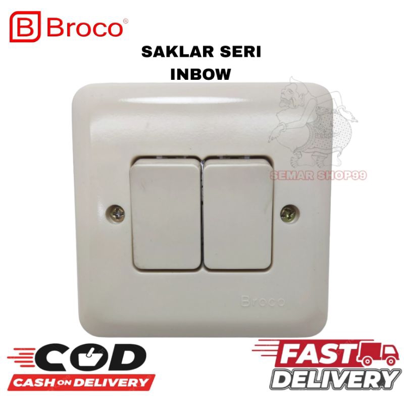 SAKLAR SERI BROCO NEW GEE CREAM INBOW 6622U/SAKLAR SERI TANAM BROCO / CETREKAN LAMPU TANAM BROCO SNI