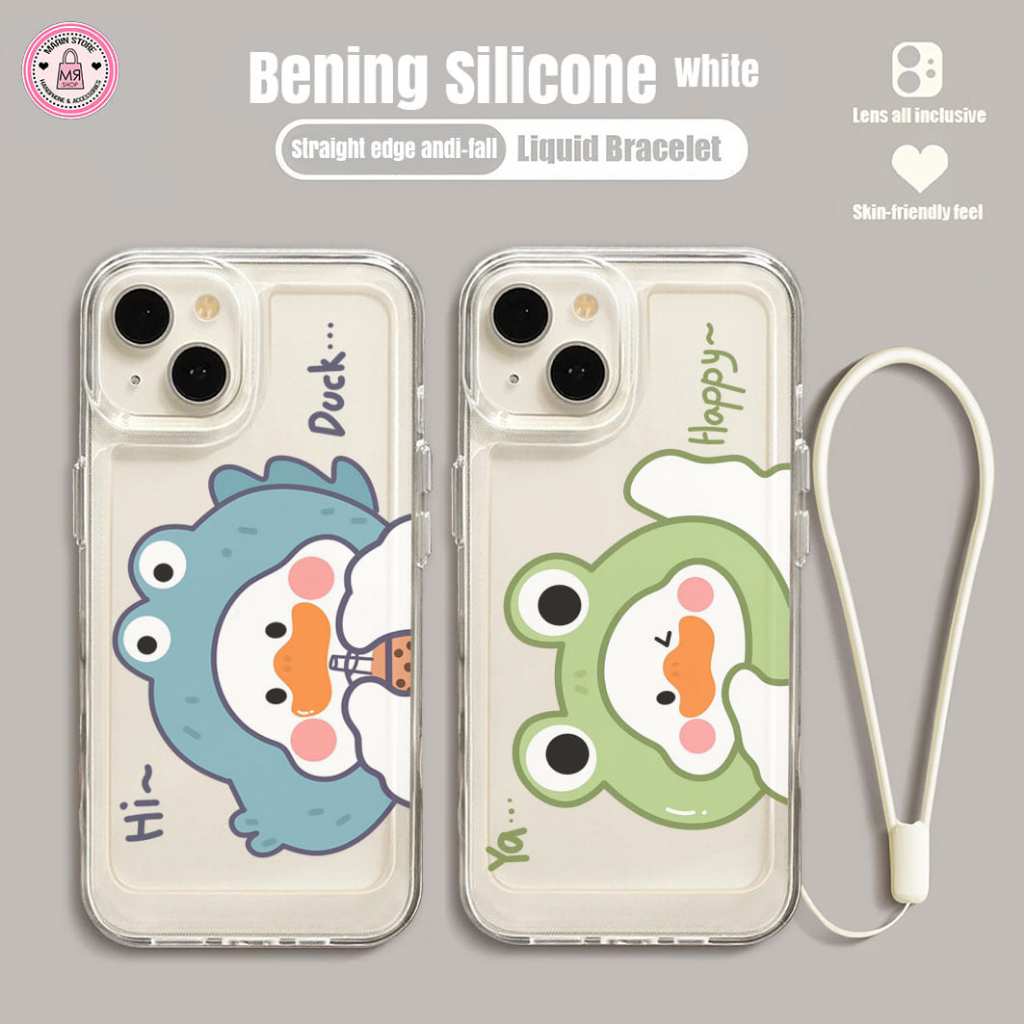 #BK CASE BENING PREMIUM DAN TALI LANYARD MOTIF BEBEK TPU CASE FOR ITEL S23 ,S23 PLUS,A60S,A60,A70,VI