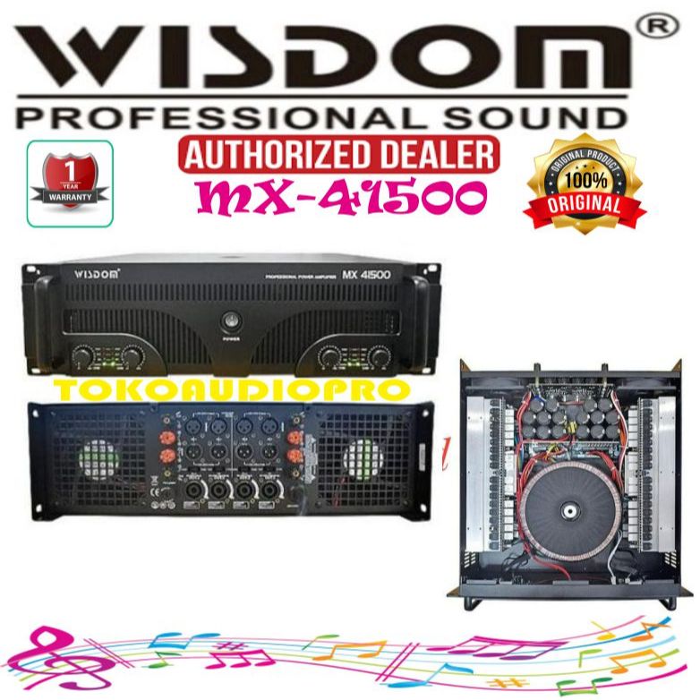 Power Wisdom MX41500 4-Channel Power Amplifier wisdom Mx-41500