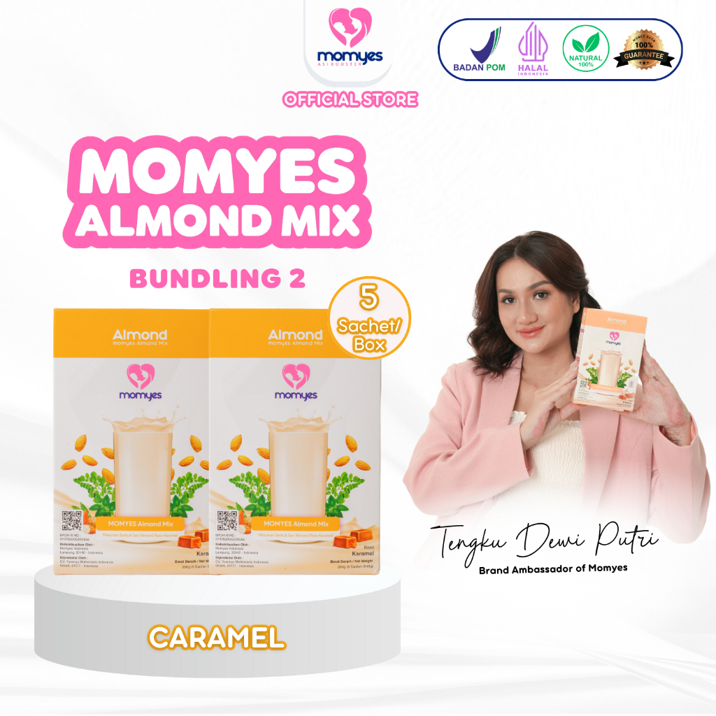 

Momyes Almond Mix - Mengandung Kelor Katuk Almond - Rasa Karamel 2 Box