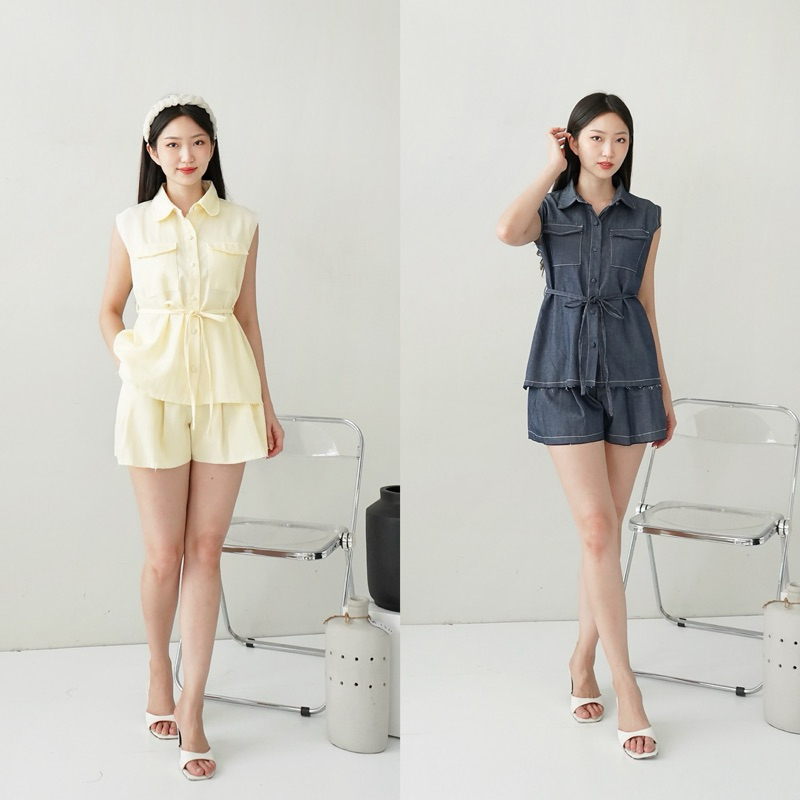 One Set Baju Wanita Kekinian, One Set Baju Korea AMarise Haerin Set