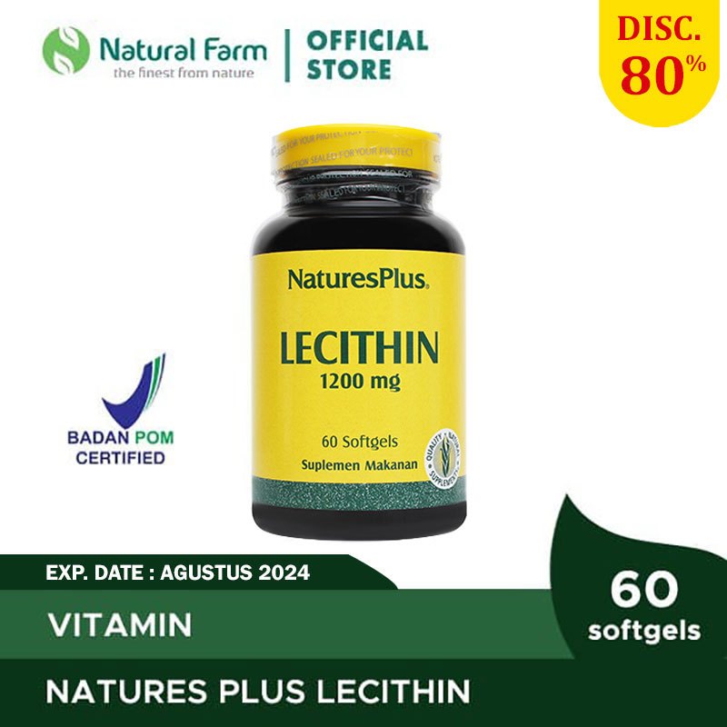 Natures Plus Lecithin 1200mg - 60 Softgels [Exp. 08/24]