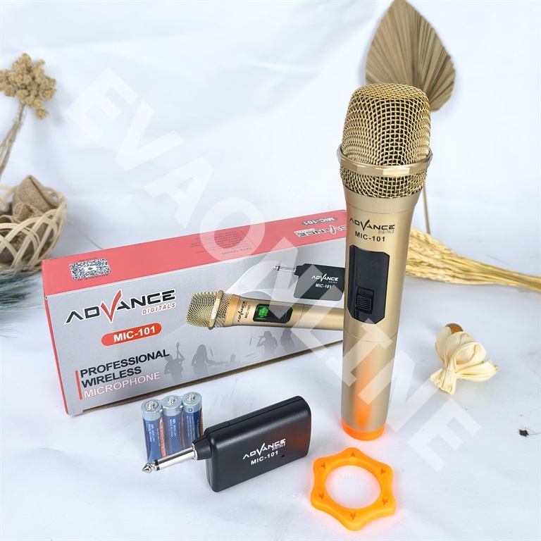 Mic Microphone Original Wireless Advance 101 pro Karaoke Microphone Profesional Mic Wireless Gold Ga
