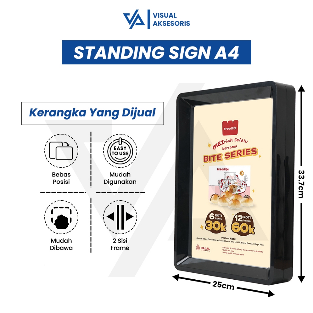 

【UHOO】Standing Sign / Display Brosur / Tent Card / Bingkai Foto / Stand Menu Akrilik – A4