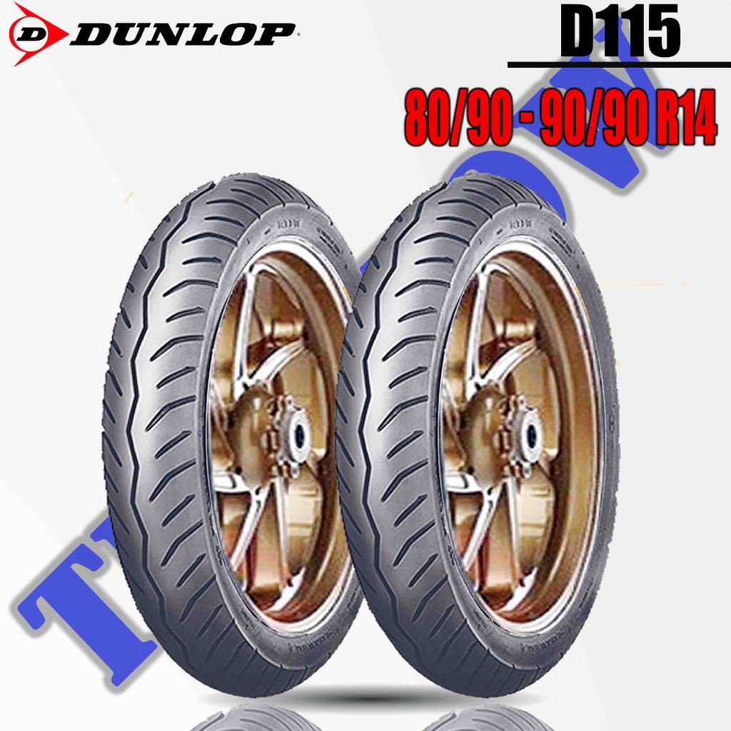 Paket Ban Motor Matic DUNLOP D115 80/90 - 90/90 Ring 14 Tubeless