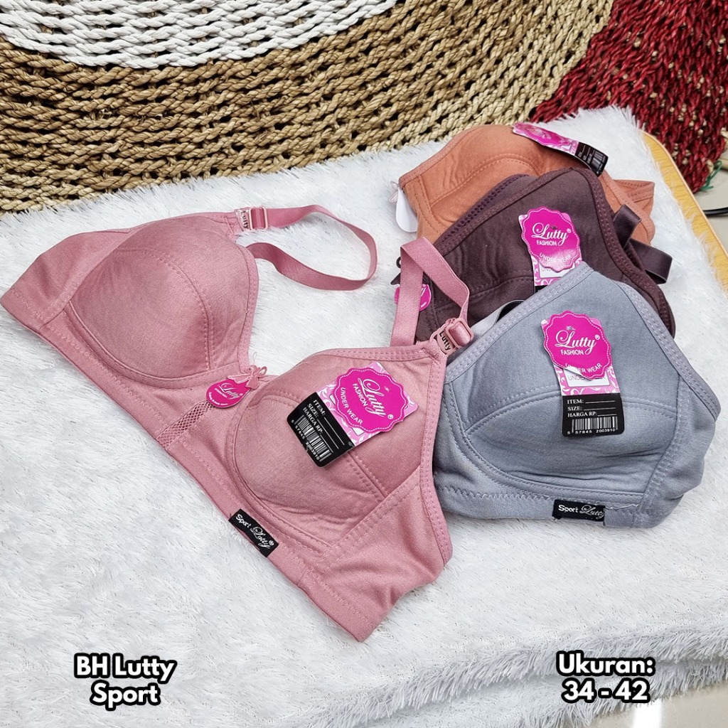 RB 3 Pcs BH Lutty Sport Tanpa Busa Kait 2 dan Kait 3 Sport Bra Lutty BRA Lutty Sport