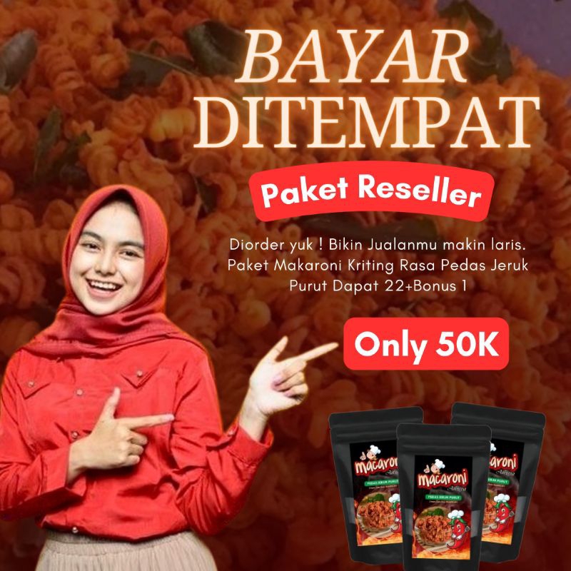 

Paket Usaha MAKARONI PEDAS 50K dapat 22 + Bonus 1