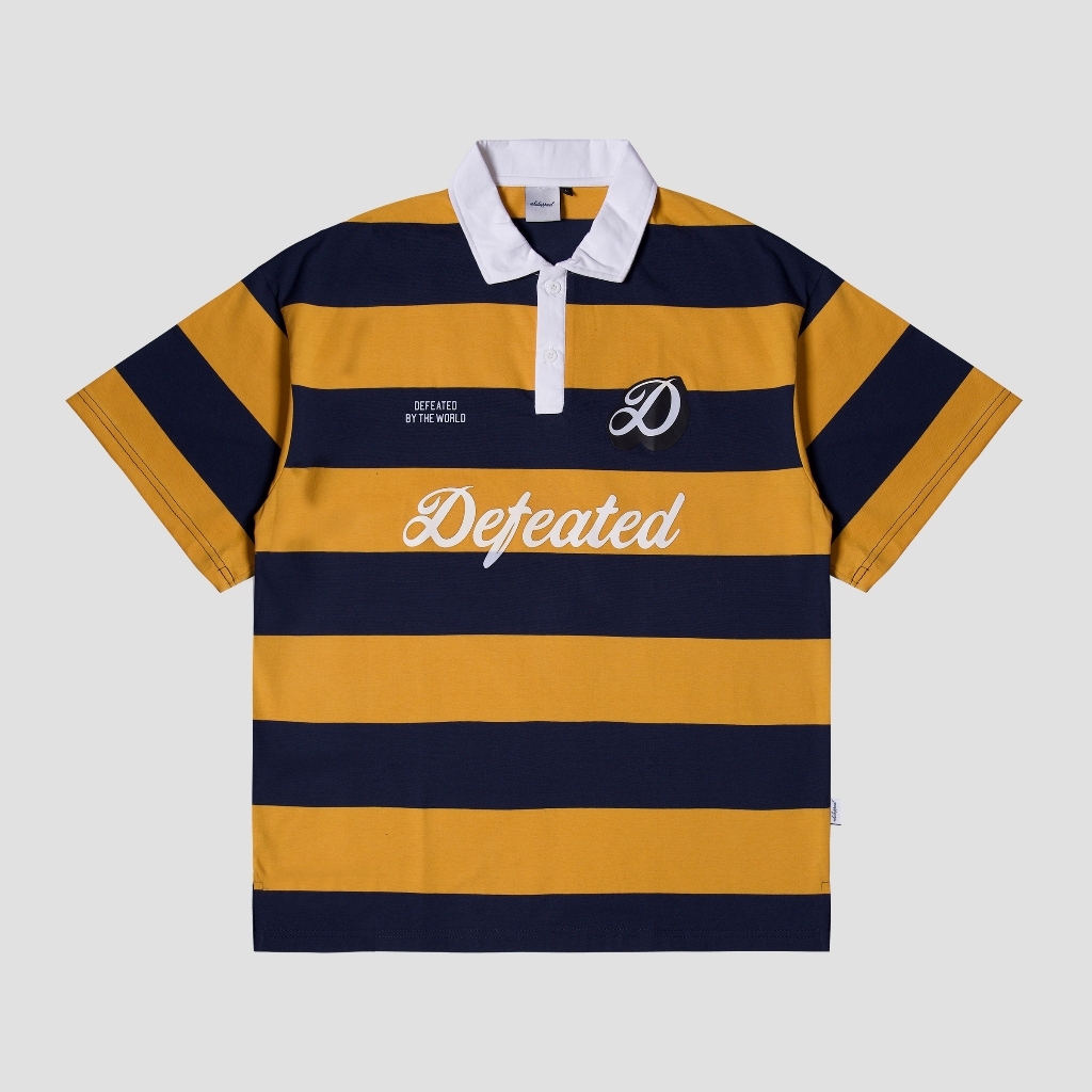 Exhale Apparel Tshirt Kaos Polo Oversize Salur Stripes Defeated Yellow