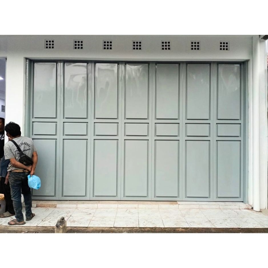 Pintu Garasi besi Sliding Lipat Minimalis Bandung