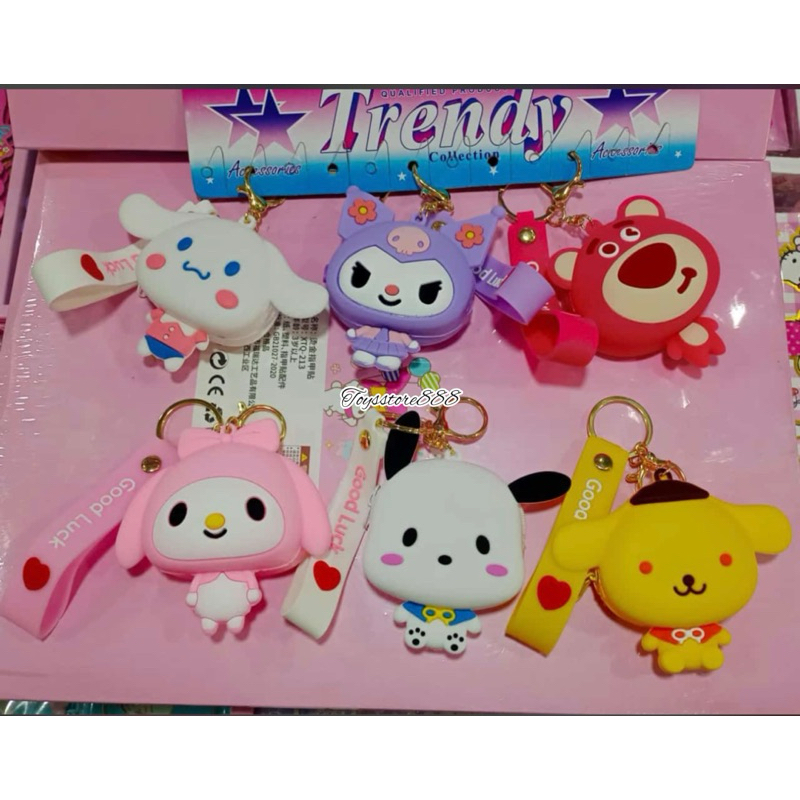 DOMPET KOIN SANRIO SILICONE / GANTUNGAN DOMPET KOIN SILICON JELLY MOTIF SANRIO KUALITAS PREMIUM