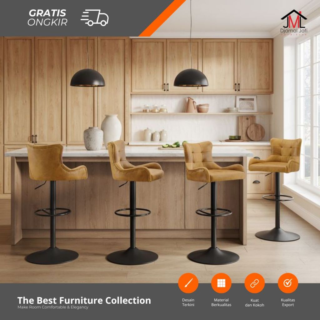 meja makan minimalis, meja makan set kursi bar, meja makan set 4 kursi